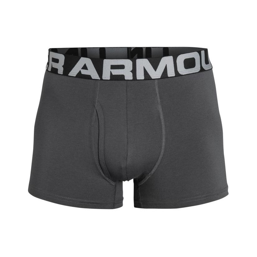 Under Armour UA Charged Casual Letter Waistband Boxer Briefs 3-Pack Men underwear Gray 1363616-010
