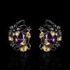 Retro Light Luxury Amethyst Earrings Female Niche Design Temperament Earrings For Women Wedding Party Engagement Jewelry Gift