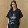 MAXZA Cubic Chandelier Embroidered Loose Fit Short Sleeve T-Shirt