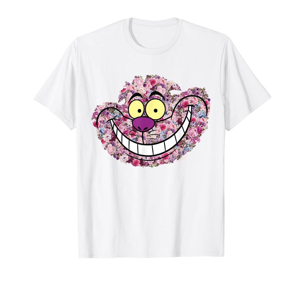 Disney Alice in Wonderland Cheshire Cat Floral Big Face T-Shirt