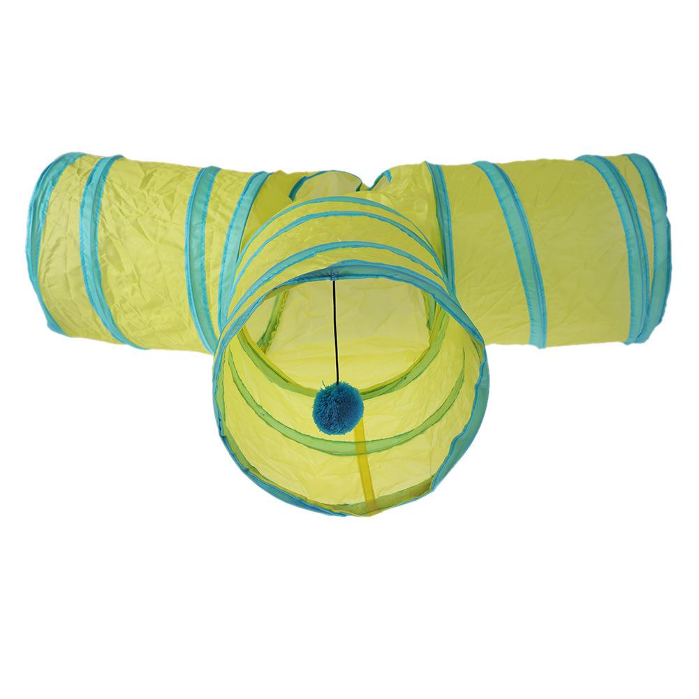 Three-way Pet Cat Folding Tunnel Interative Tube Fun Toy with Small Ball