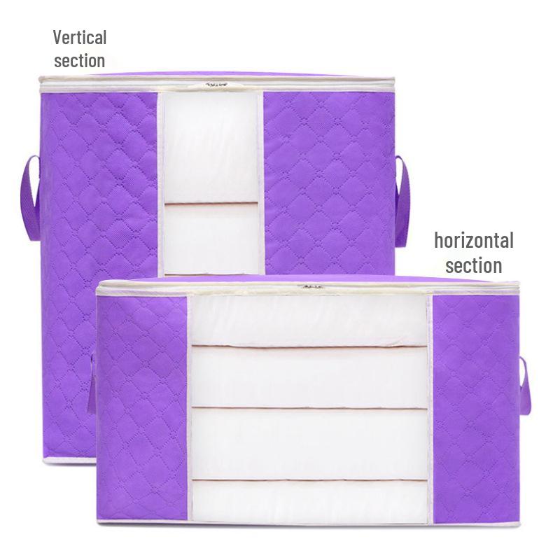 

Тканевый пыленепроницаемый прозрачный ящик для хранения одежды и одеял Large Vertical 47x28x48 фиолетовый