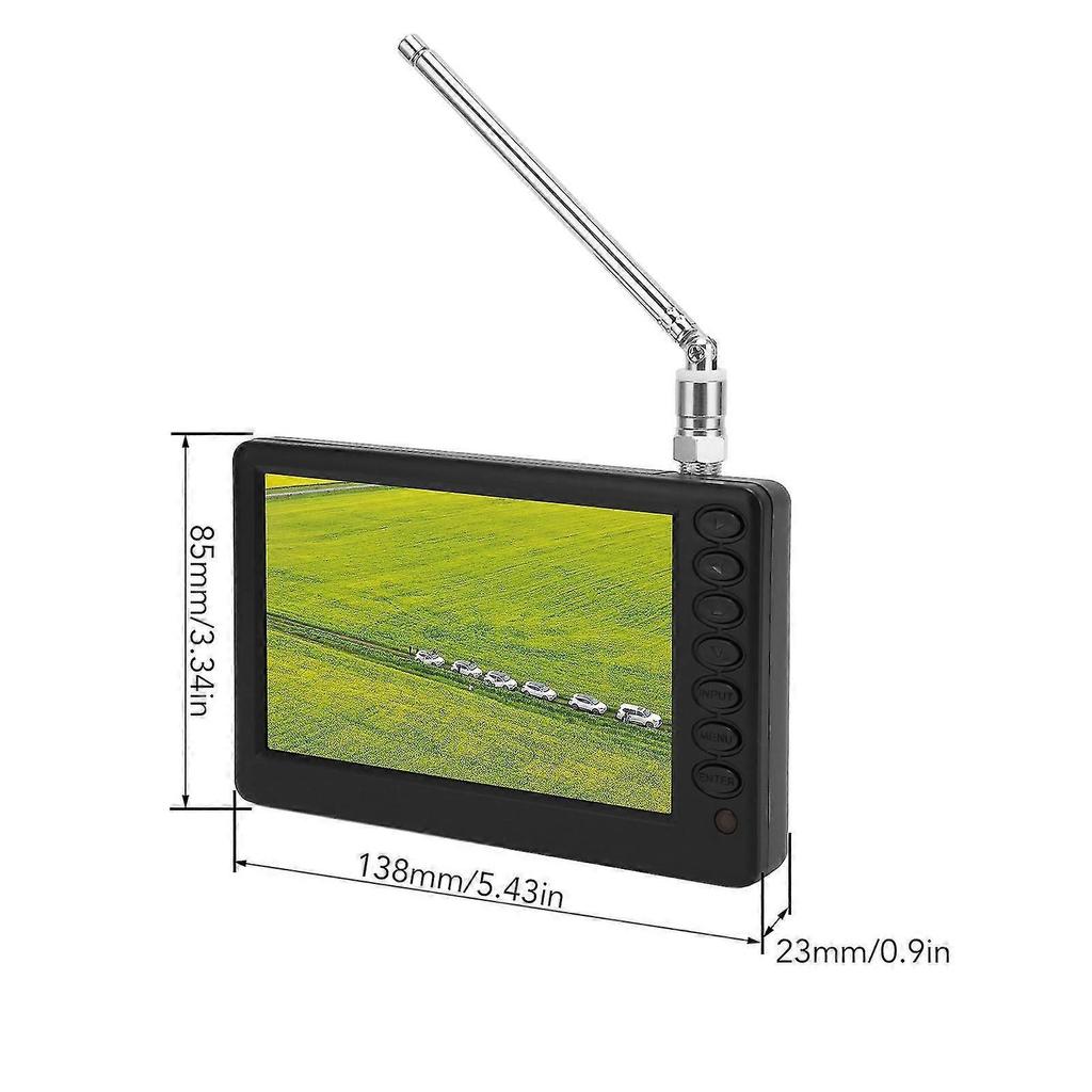 Televisor Portátil de 5 Pulgadas Compatible con DVB-T Recargable Mini Televisión Digital 1080p