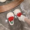 Fashion 2025 Winter New Fashion Santa Claus Design Casual Hairy Cotton Draggers for Women Soft Sole Comfortable Warm Cute Plush Slippers