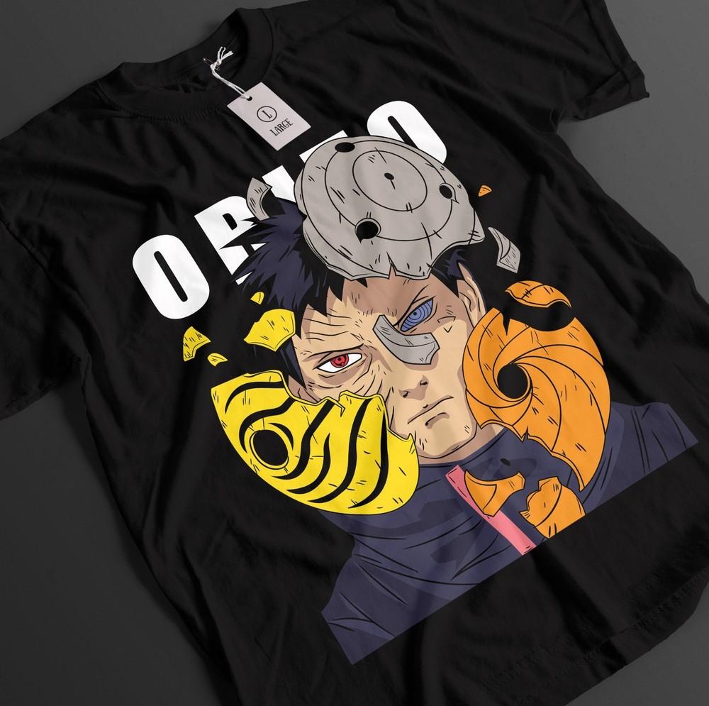 

Футболка Наруто Футболка Обито Футболка Саске Футболка Какаши Рин Аниме Минато Унисекс Футболка 3XL