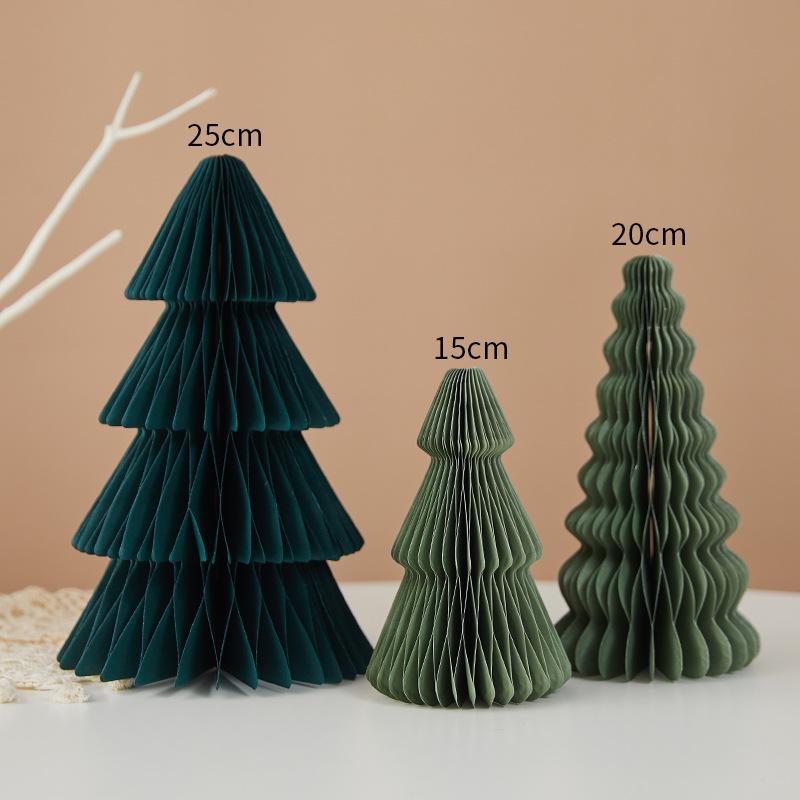 Wabenpapier Weihnachtsbaum Tischschmuck - Festliche Foto-Requisiten und Dekoration für Feiertagsatmosphäre