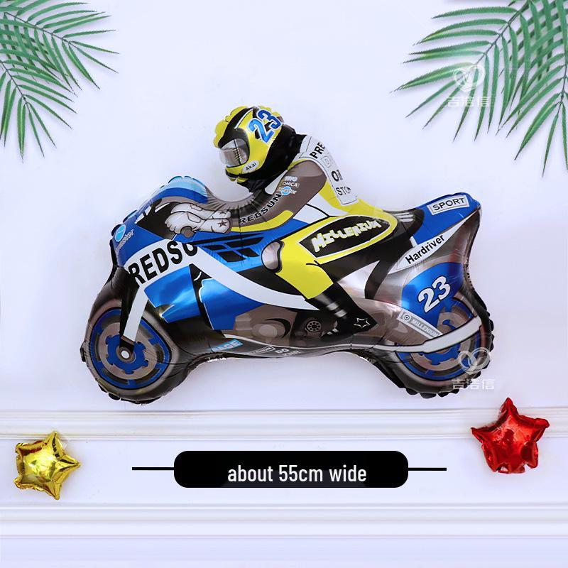 Racing-Themed Birthday Balloons for Boys - Motorcycle, Scooter, and Car Decorations