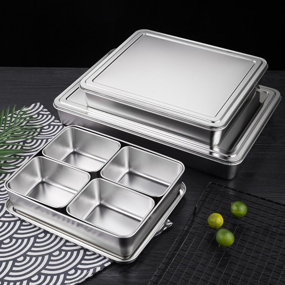 Rectangle Shape Stainless Steel Seasoning Box Kitchen Food Storage Container  Outdoor Stall