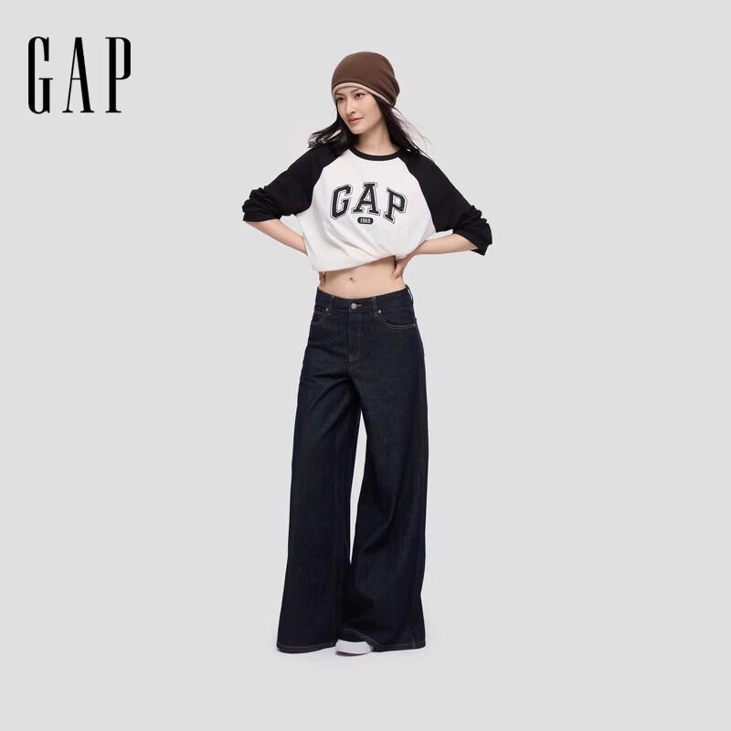 GAP Women's Colorblock Raglan Sleeve Long Sleeve T-shirt