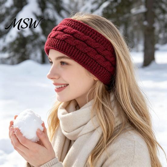 Soft Fleece Lined Headbands for Women Winter Women, Thickened Knitted Ear Warmers, Cold Windproof Headband Outdoor Activities Weather Hairband Running