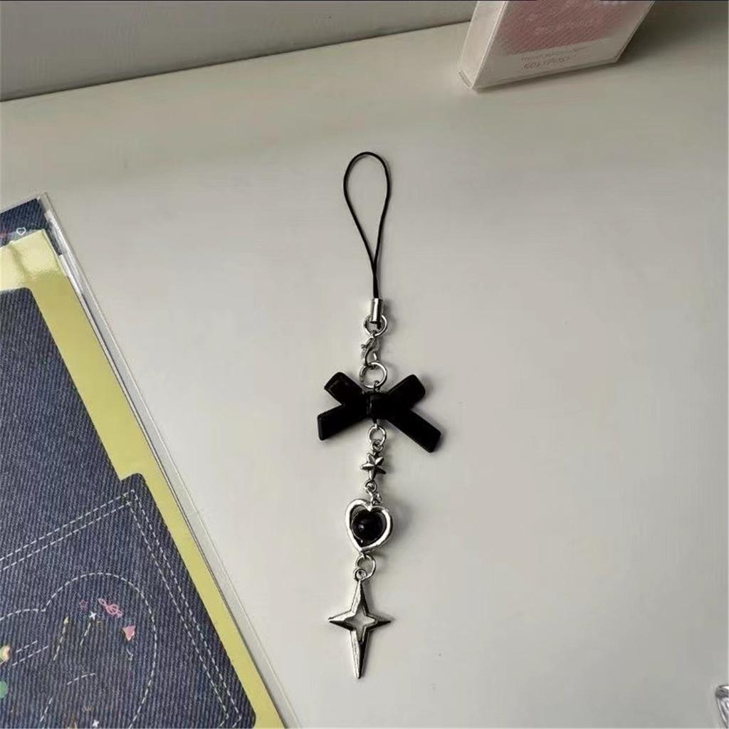 Cute Heart Cross Bead Pendant Phone Straps Lanyard Pocket Keychain Strap Backpack Charm Car Keys Decoration Chain