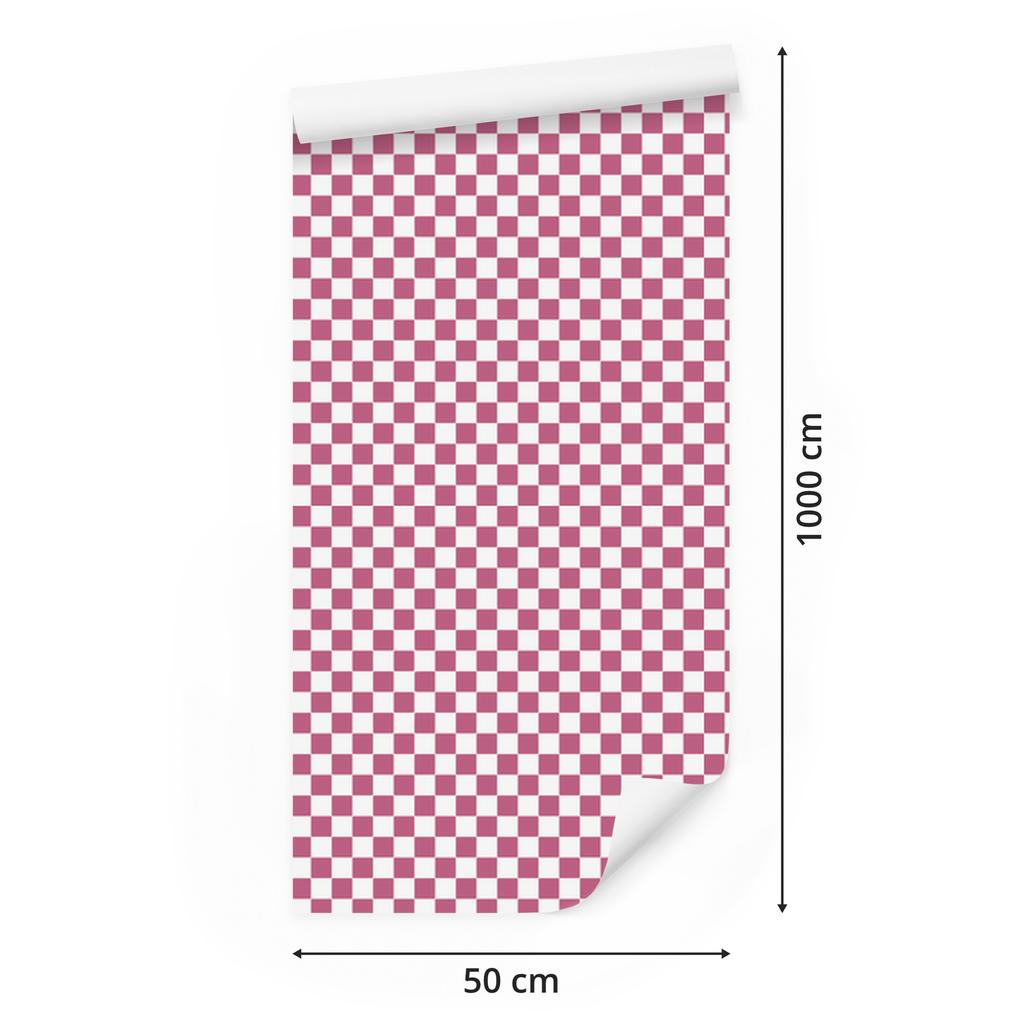 Checkerboard Wallpaper Powder Pink, Top Powder Pink 50x1000
