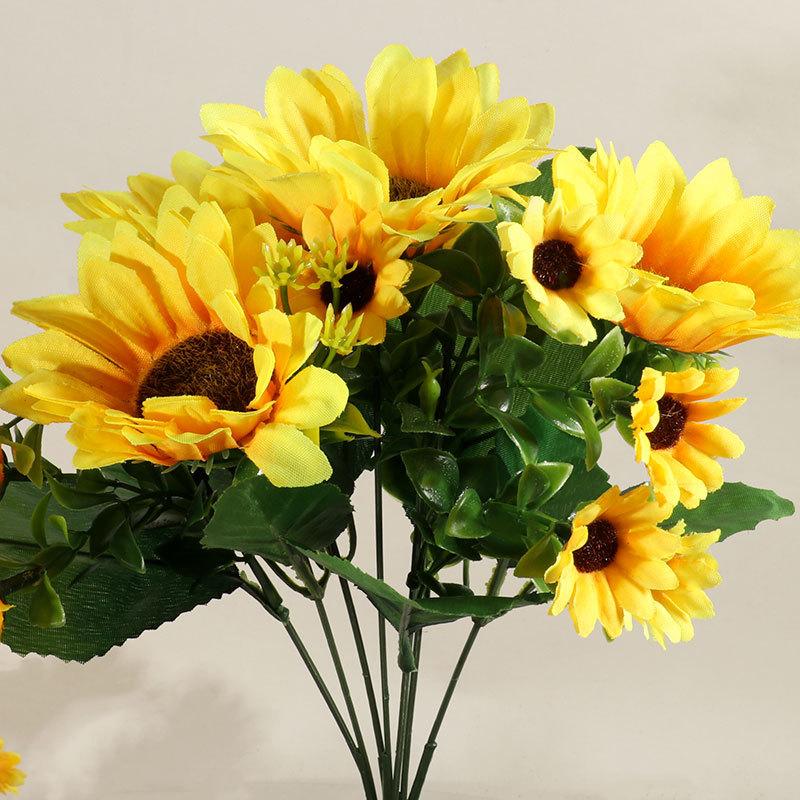 Artificial Flowers Sunflowers Fake Flowers Sunflower Silk Flowers Sunflowers Wedding Photography Home Decor Bouquet Wholesale