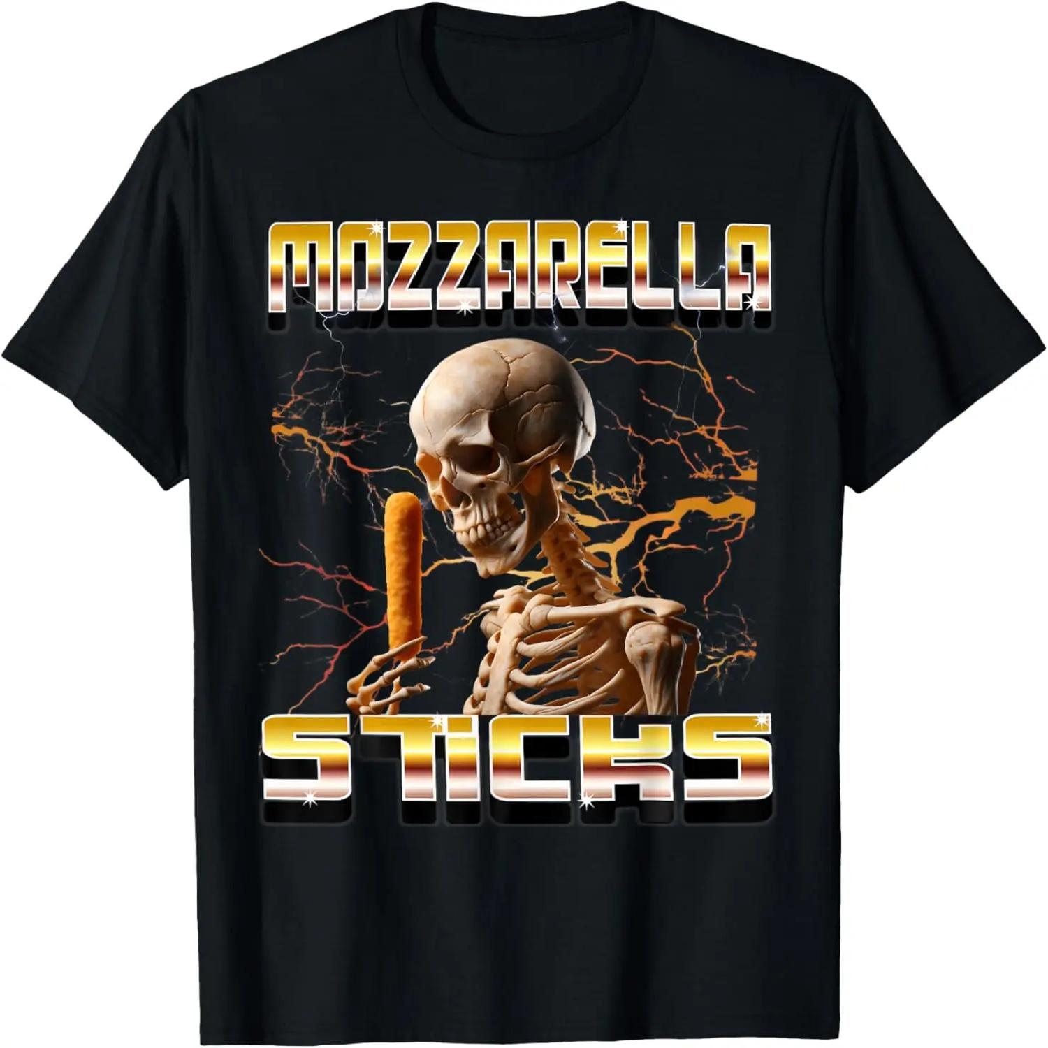 Mozzarella Sticks Bootleg Rap CDs Style Funny Meme Skeleton T-Shirt S