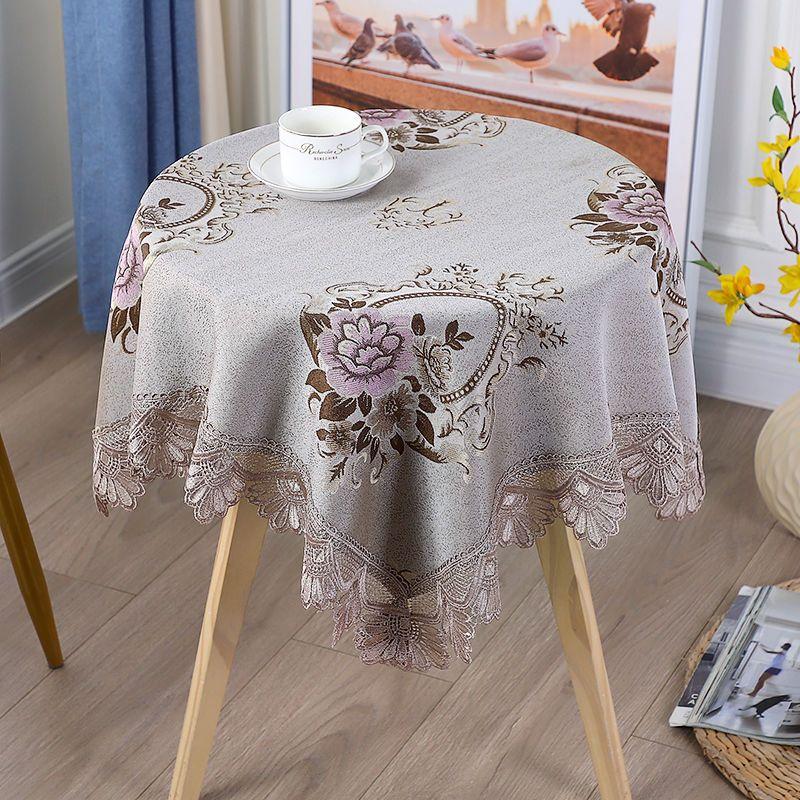 Household Minimalist Dining Table Cloth Countryside Style Small Round Table Cover Rectangular Floral Lace Universal Tablecloth