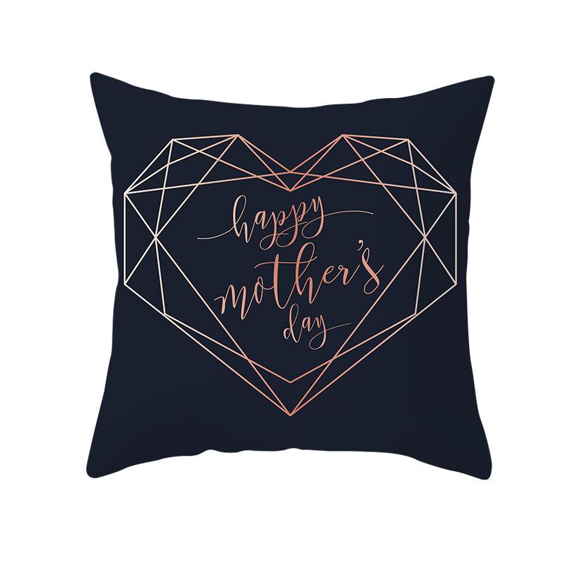 Mother's Day Pillow Peach Skin Printed Pillow Cover Sofa Cushion Cover Car Cushion Cover Home Decoration