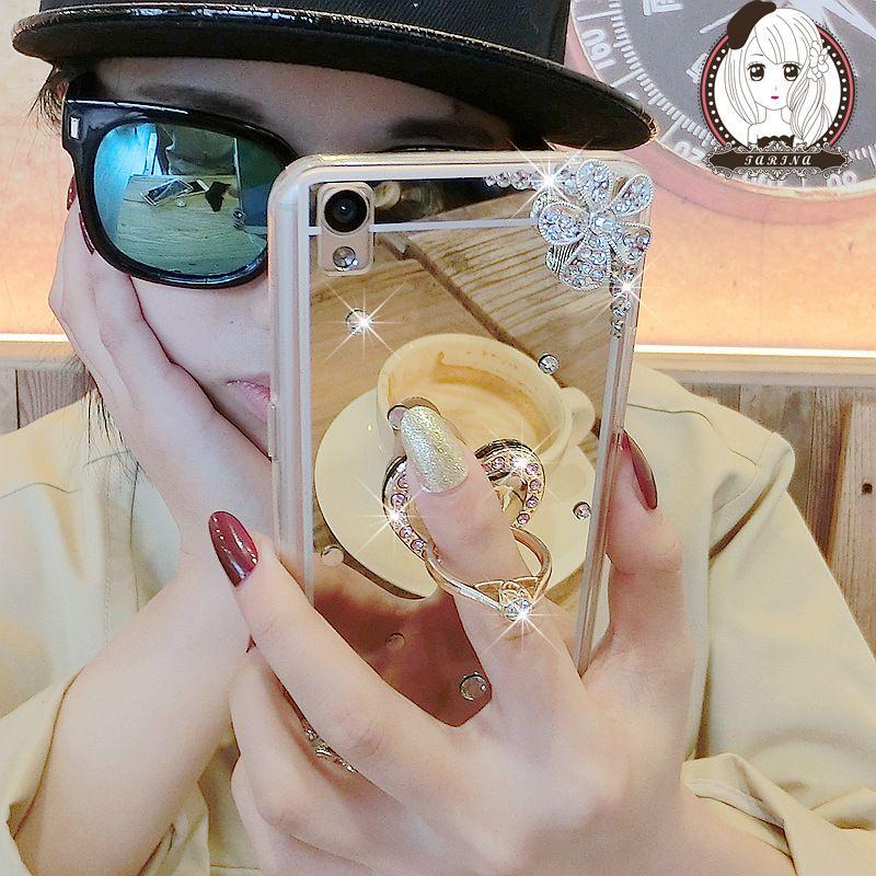 Color Luxury Electroplated Mirror Ring Bracket Mobile Phone Case Iphone For