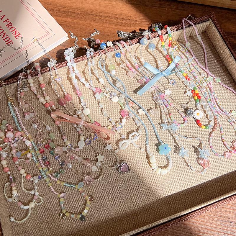 Sweet Dopamine Beaded Necklace: Trendy Heart, Flower & Bow Choker