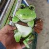 Pastoral Owl Feeder Pendant with Frog Sculpture Garden Ornament