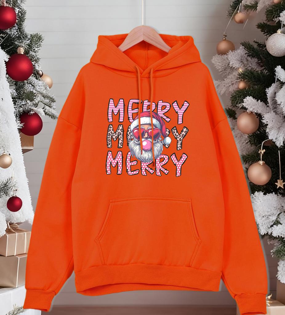 Merry Christmas Santa Claus Printed Men Hoodies Fleece Autumn Hoody Casual Oversized Sportswear Pocket Comfortable Pullovers