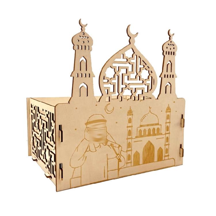 Eid Wood Ornaments Hollow Moon Stars Indoor Restaurant Dining Room