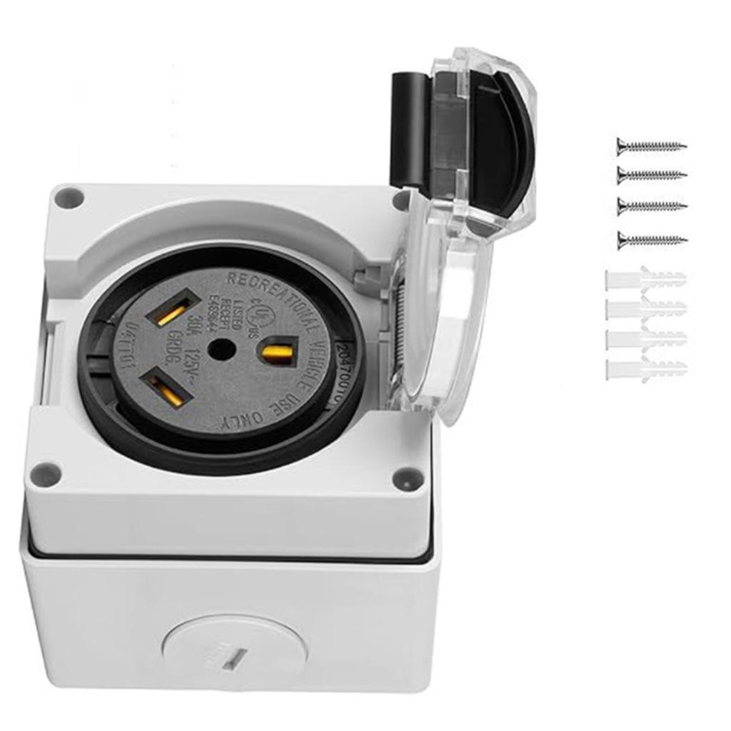 NEMA 50A Electrical Socket Set 50Amp Power Outlet Box Heavy Duty 50R Outlet Simple Installation for High Power Devices