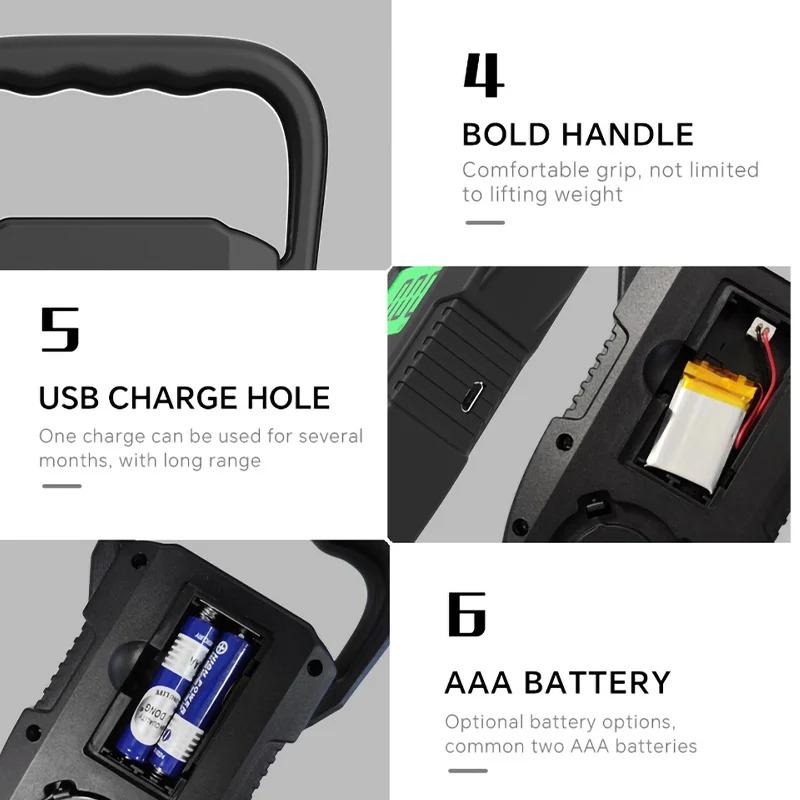 60kg/10g LCD Digital Hängewaage Tragbar Batterie/USB-Aufladung Hakenwaage Elektronische Wiegegepäckwaage Wiegebilanz