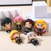 6Pcs/1Set Demon Slayer Anime Model Kamado Tanjirou Agatsuma Zenitsu Inosuke Doll Playthings Kyoujurou Belly Filling Ornaments Tengen