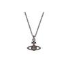 Mayfair Bas Relief Design Necklace Unisex Necklace Brass Crystal Silver 63020052-02N106-MY