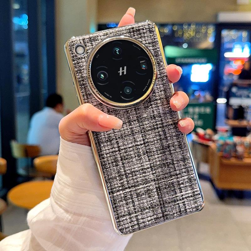 For Oppo Find X8 X8s Pro Plus Ultra Case Weave Woven Fabric Raised Metal Frame Camera Lens Protection Plating Cover Braided