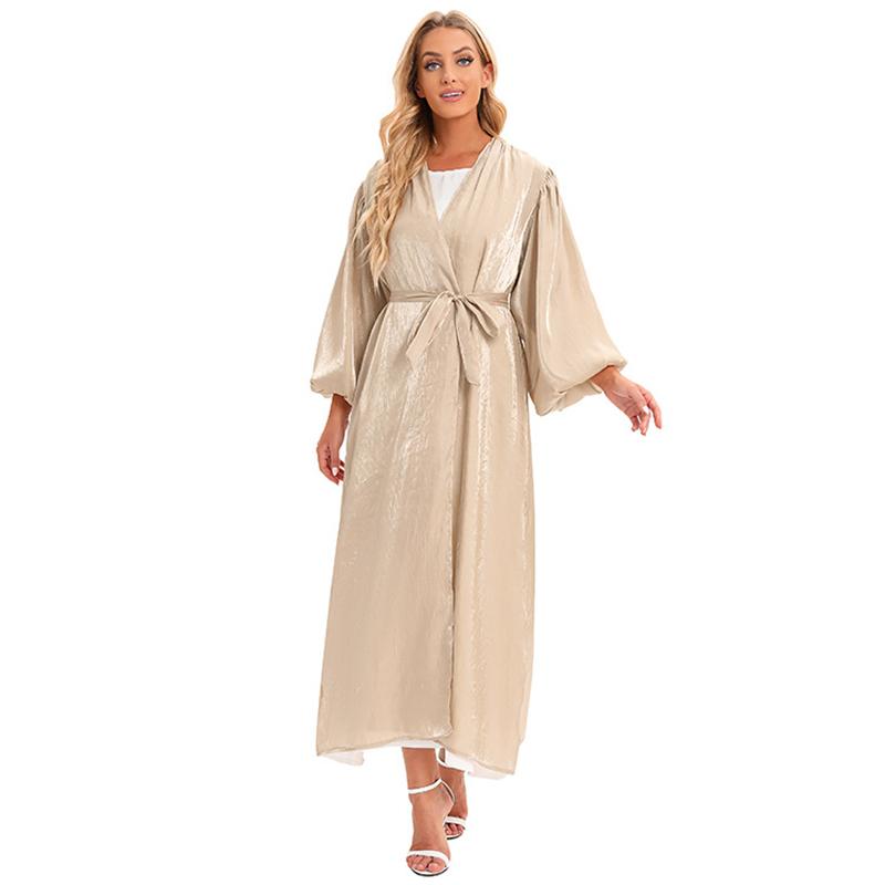 Open Cardigan Maxi Dress Abaya Muslim Women Kaftan Jilbab Arab Robe Party