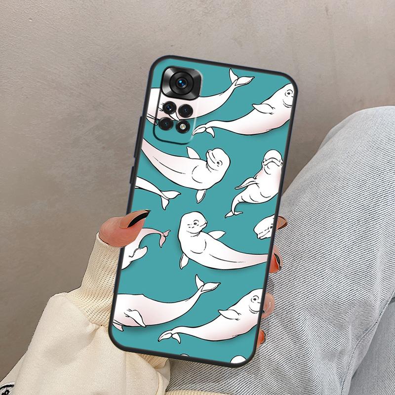 Blue Ocean Whales Pattern For Xiaomi Redmi Note 14 9 10 11 12 13 15 Pro Plus Case Cover For Redmi 15C 14C 12C 10C 13C