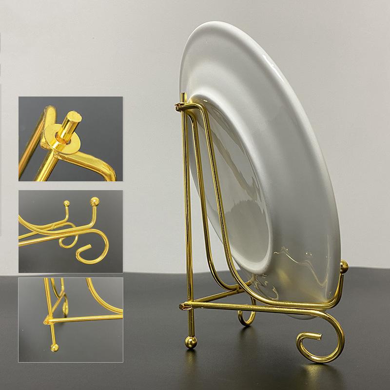 1Pcs Home Decoration Photo Pedestal Book Holder Display Stand Black Iron Plate Rack Easel