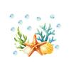 Ocean Shell Starfish Coral Toilet Sticker, Peel And Stick Toilet Lid Tank Seat Decals, Self Adhesive Bathroom Wall Sticker