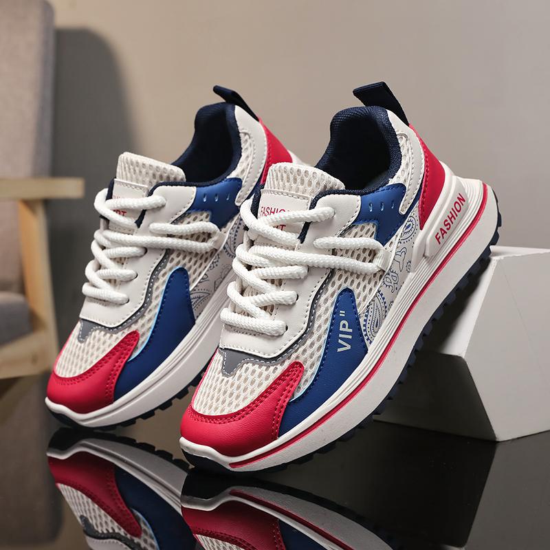 Men's Shoes Spring and Summer New Men's Sports Running Shoes Platform Dad Shoes Mesh Breathable Hollow Casual Trendy Shoes