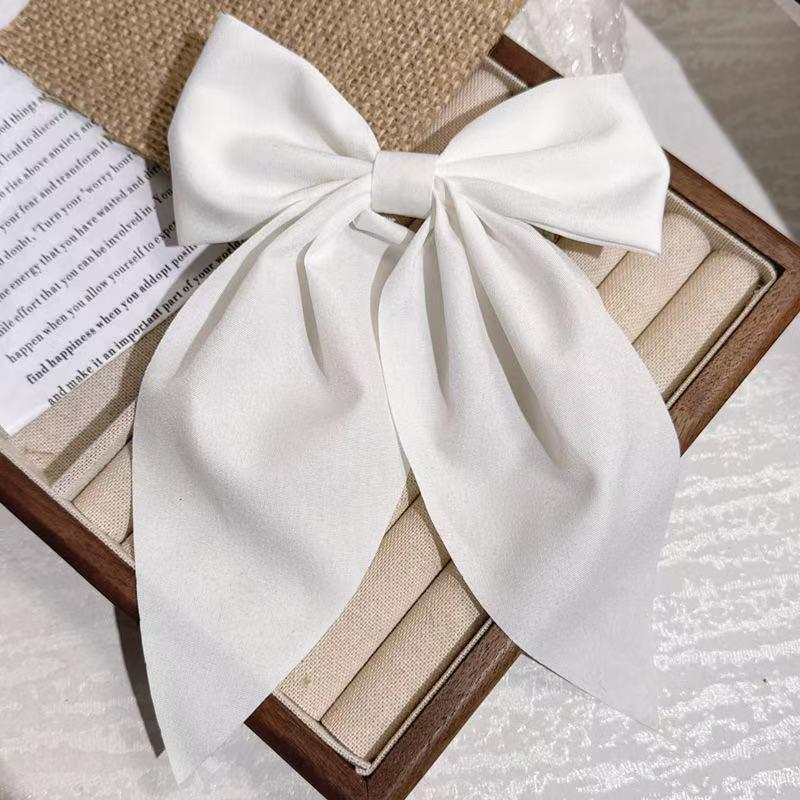 Shein Korean Style Double-Sided Satin Bow Hair Clip