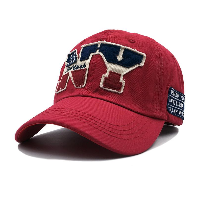 Men S Hat Trendy Fashion Embroidered Ny Baseball Cap, Versatile Youth Spring/Autumn Sunshade Baseball Cap For Women Adjustable красный