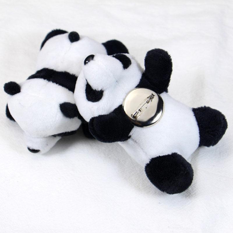 10Cm Cartoon Plush Panda Three-Dimensional Panda Brooch Plush Doll Toy Ins Panda Jewelry School Bag Pendant Children’S Gift