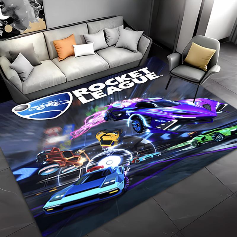 Game Rocket league -Themed Entrance Mat,Non-Slip Mat Area Rug,Room Decor,Outdoor Decor,Kitchen Rug,Doormat - Machine Washable,Easy to Clean