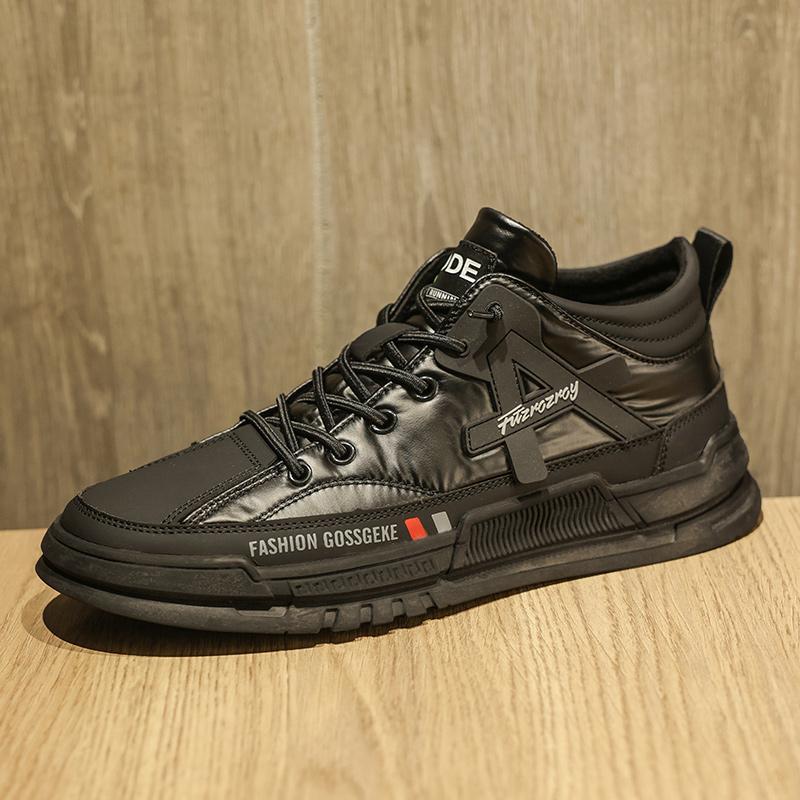 Fashion Brand Men's Genuine Leather Casual Shoes Winter Ankle Boots High Top Shoes Men's Work Clothes Shoes Thick Soles
