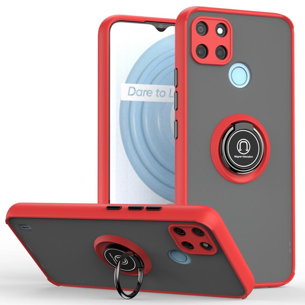 KEYSION Fashion Matte Case for Realme C21Y C25Y C20 C11 2021 Transparent Ring Shockproof Phone Cover for OPPO A15S A53 A32 2020