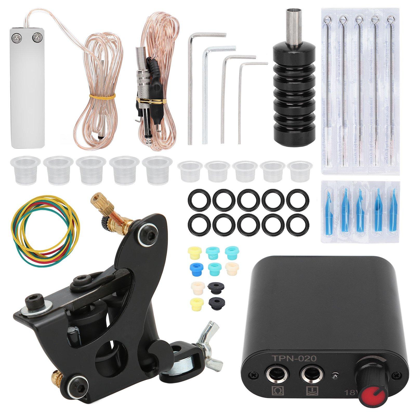 

Набор для татуировки с катушкой, зажимной шнур, педаль, блок питания, игла, набор для начинающих, практические татуировки EU Plug