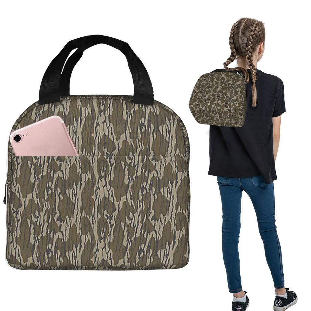 Everything Bottom Lands Camo Insulated Lunch Bag for Women Children Leakproof Food Boxes Thermal Lunch Box Tote