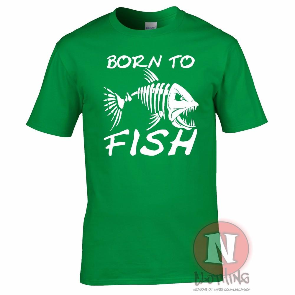 Born To Fish TShirt Angling Carp Fly Sea Fishing Rod For Birthdays Fathers Day