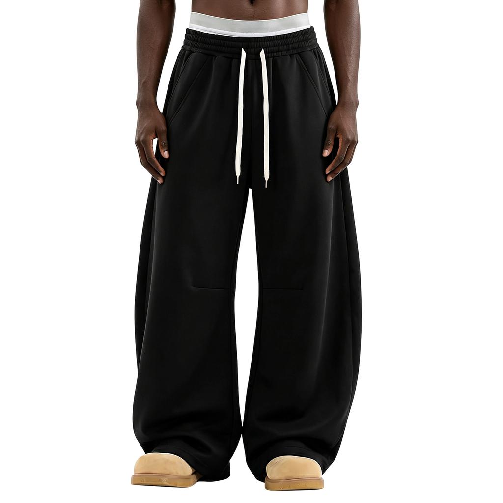 Men's Color Casual Wide Leg Loose Fit Sweatpants