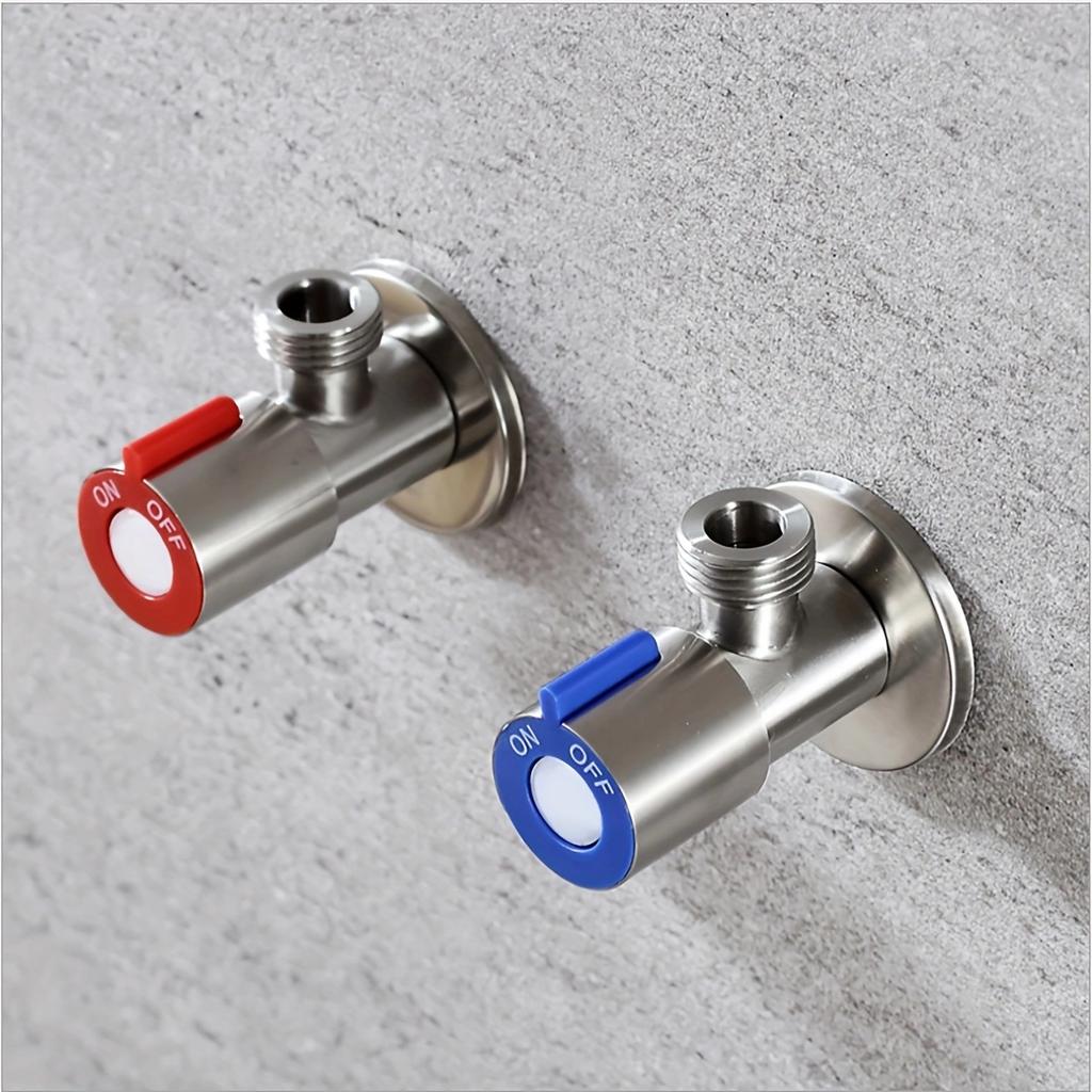 1pc Stainless Steel Hot And Cold Angle Valve Large Flow Drain Toilet Water Stop Triangle Valve Switch all copper 3/4''