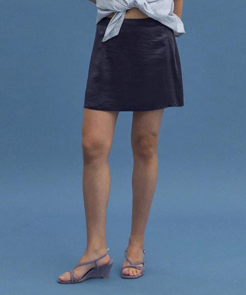 Howaseu Lace Satin Skirt (Summer Navy)