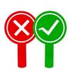 6 Piezas Señal Sí/No con Paletas Agarre Mango de Votación Tarjeta Cómoda Rojo Verde