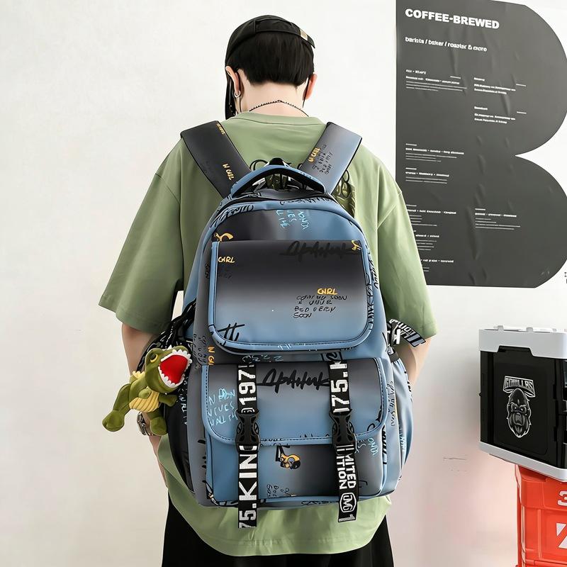 Large Capacity Student Schoolbag Unisex Printed Backpack