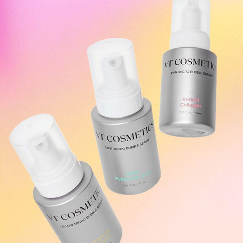

VT Micro Bubble Serum 3 types (choose 1: pink, yellow, or mint) 70ml PDRN Hyaluronic Acid Mint Bubble Serum